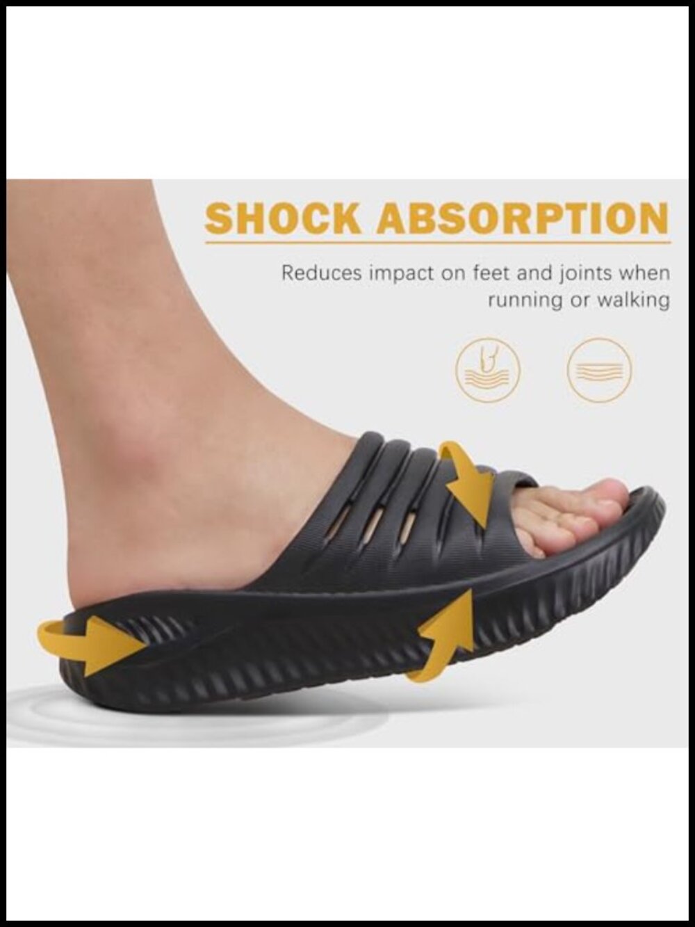 Women's Orthotic Recovery Slides With Arch Support Thick Cushion Post-Exercise View 4